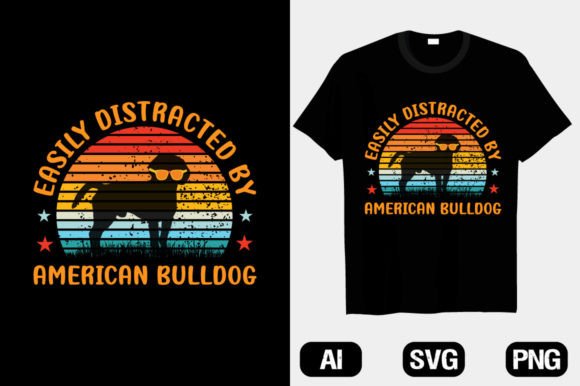 An American Bulldog Graphic for Casual T-Shirt Designs