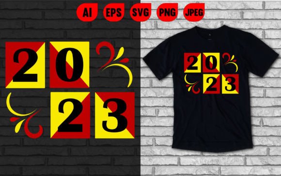 New Year 2023 Typography: A Key T-Shirt Design & Graphics Asset