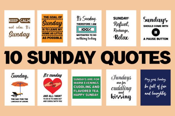 Sunday Quote Graphics for T‑Shirt Designs and More
